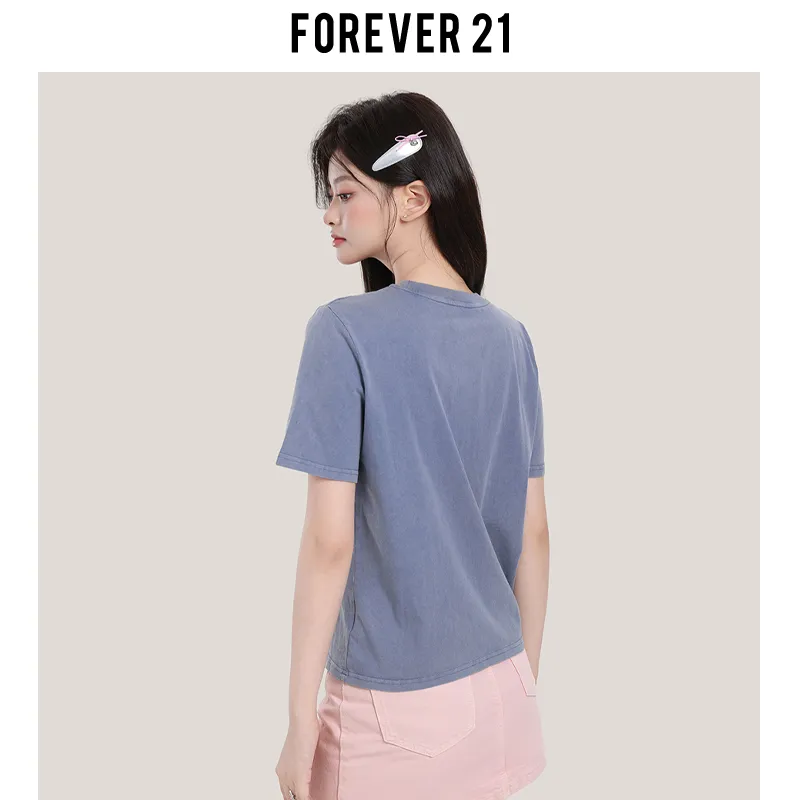 FOREVER 21 T Shirt Women's Blue-6