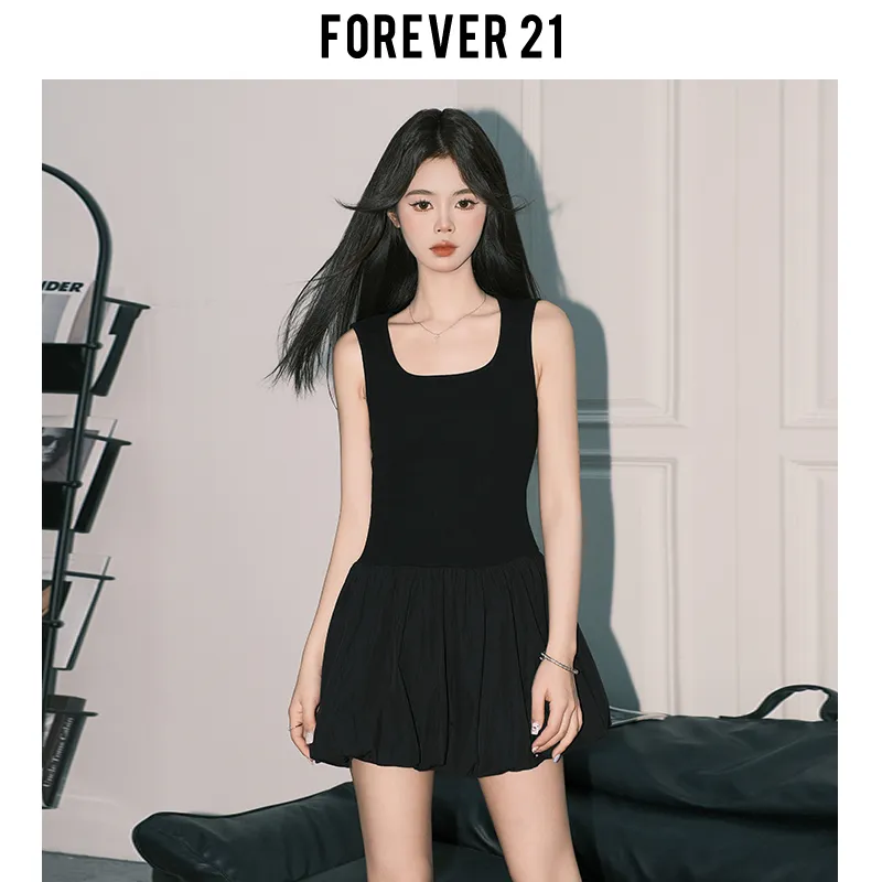 FOREVER 21 Sleeveless Dress Women's Black-2