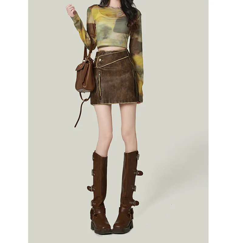 FOREVER 21 Leather Short Skirts Women's-7