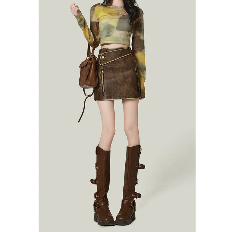 FOREVER 21 Leather Short Skirts Women's-8