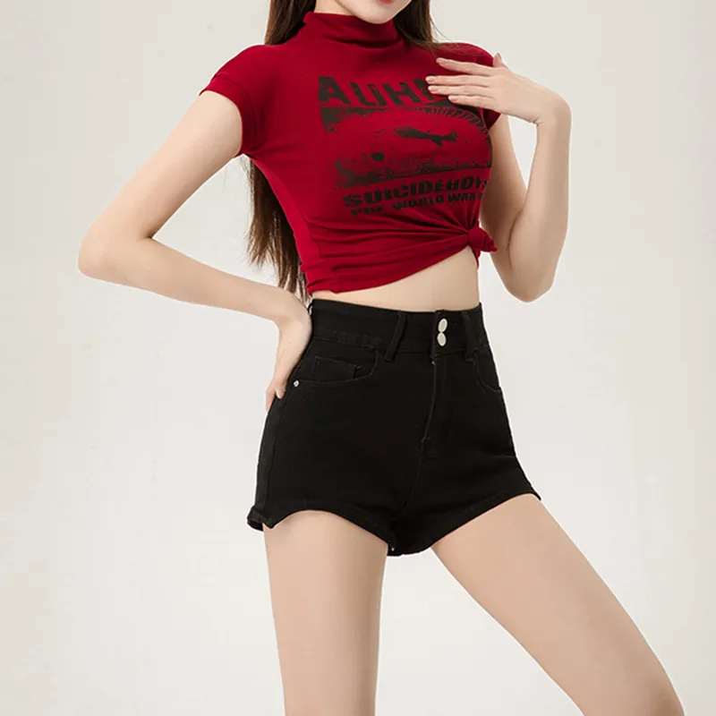 FOREVER 21 Denim Shorts Women's Black-2
