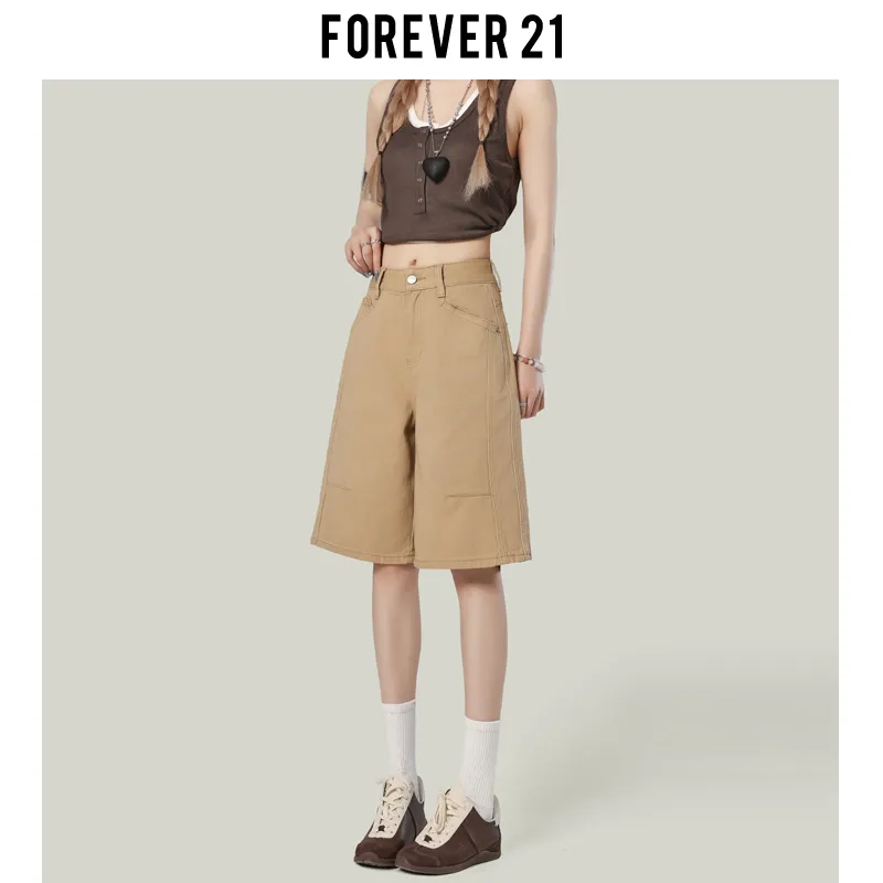 FOREVER 21 Denim Shorts Women's Khaki-6