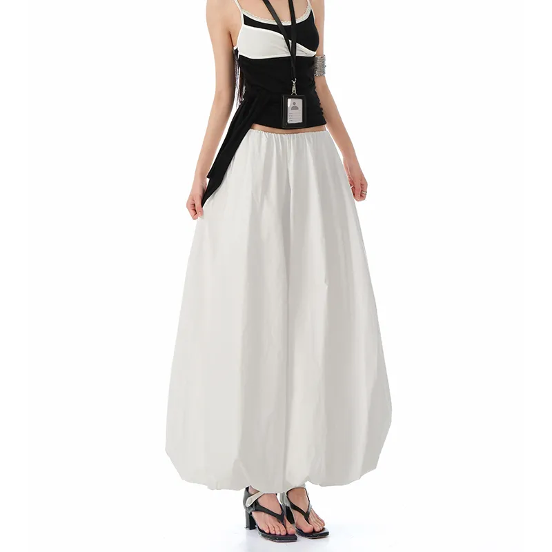 FOREVER 21 Casual Long Skirt Women's White-4