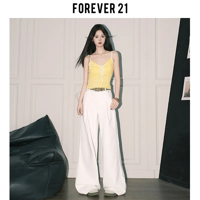 FOREVER 21 Casual Pants Women's Light White Apricot-1
