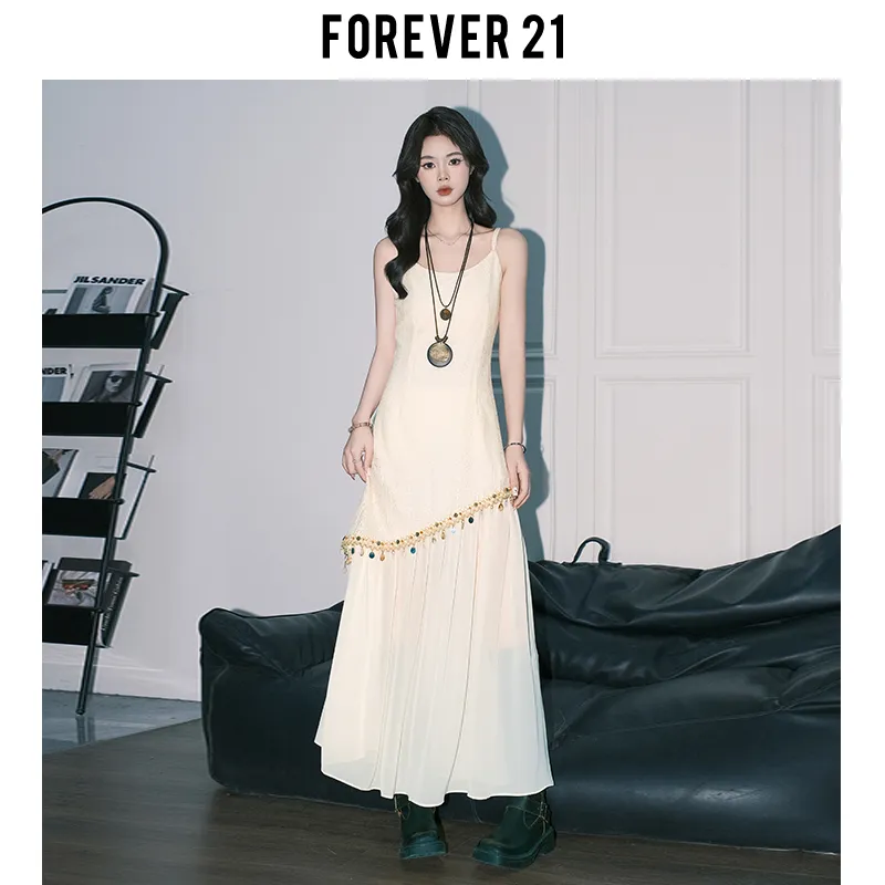 FOREVER 21 Slip Dress Women's Apricot-3