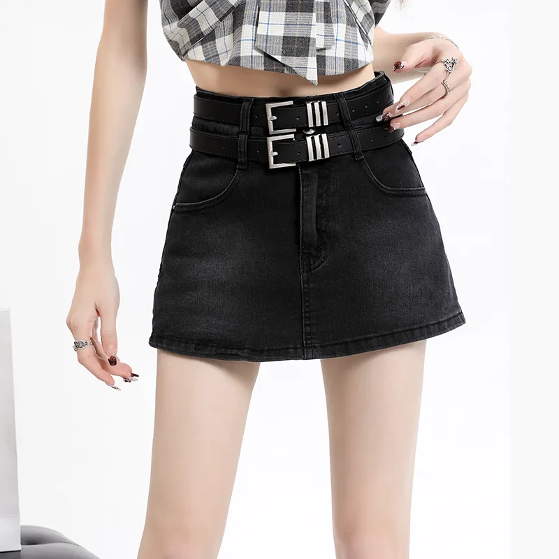FOREVER 21 Denim Short Skirts Women's Black-1
