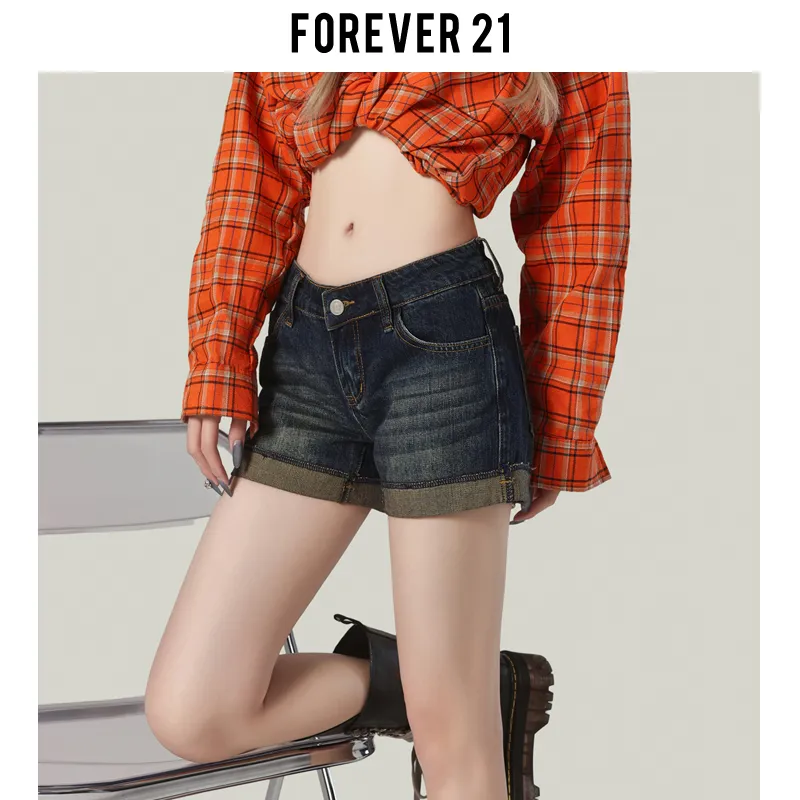 FOREVER 21 Denim Shorts Women's Vintage Blue-5