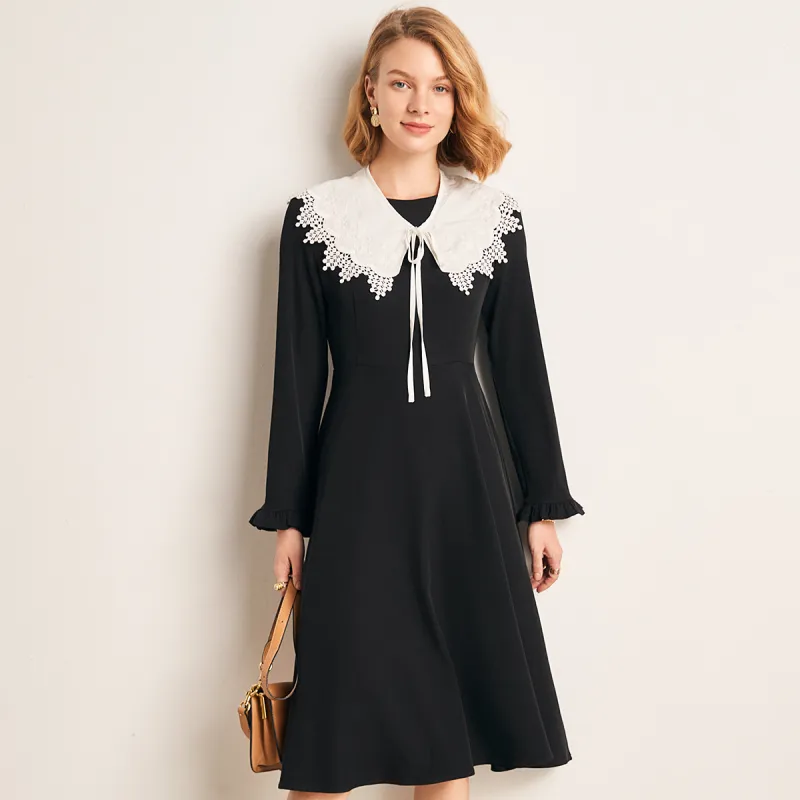 FOREVER 21 Long Sleeved Dress Women's Black-2