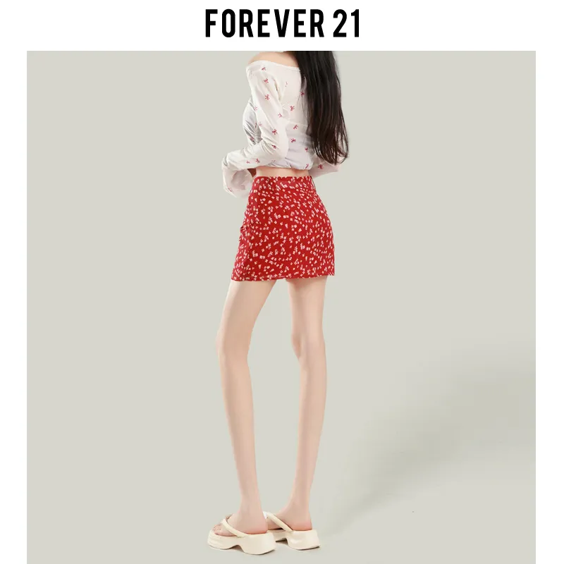 FOREVER 21 Casual Short Skirts Women's Red-5