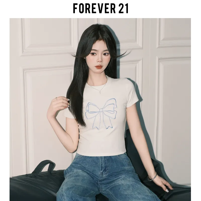 FOREVER 21 T Shirt Women's White-6