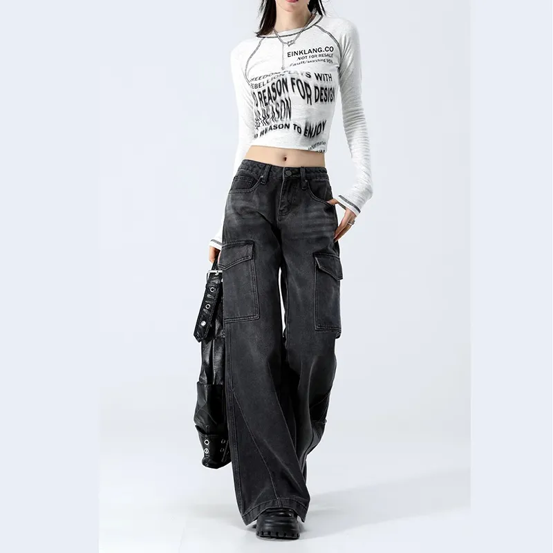 FOREVER 21 Jeans Women's Black Gray-4