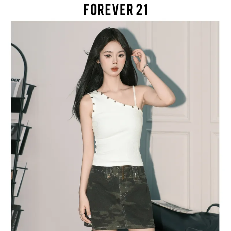 FOREVER 21 Tank Top Women's White-3