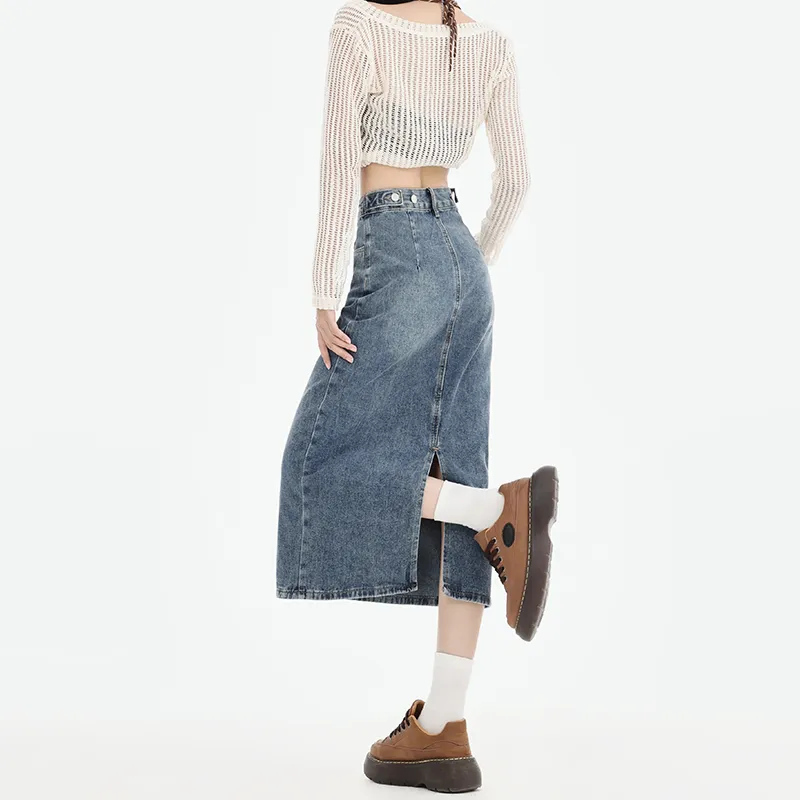 FOREVER 21 Denim Long Skirt Women's-6
