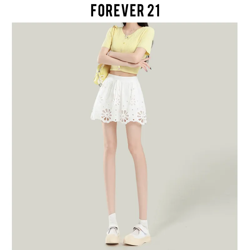 FOREVER 21 Casual Short Skirts Women's White-2