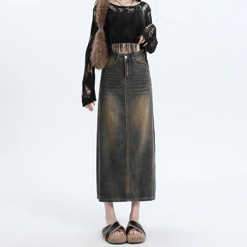 FOREVER 21 Denim Long Skirt Women's-6