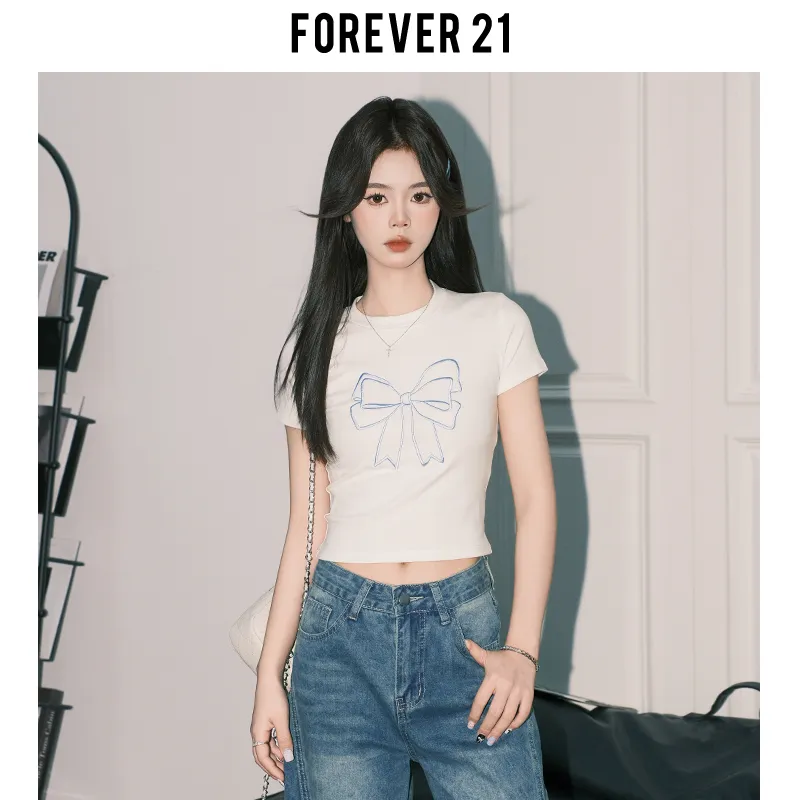 FOREVER 21 T Shirt Women's White-2