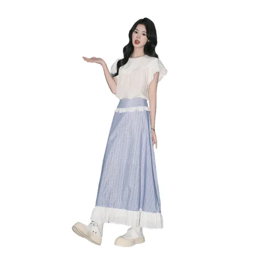 FOREVER 21 Casual Long Skirt Women's Blue
