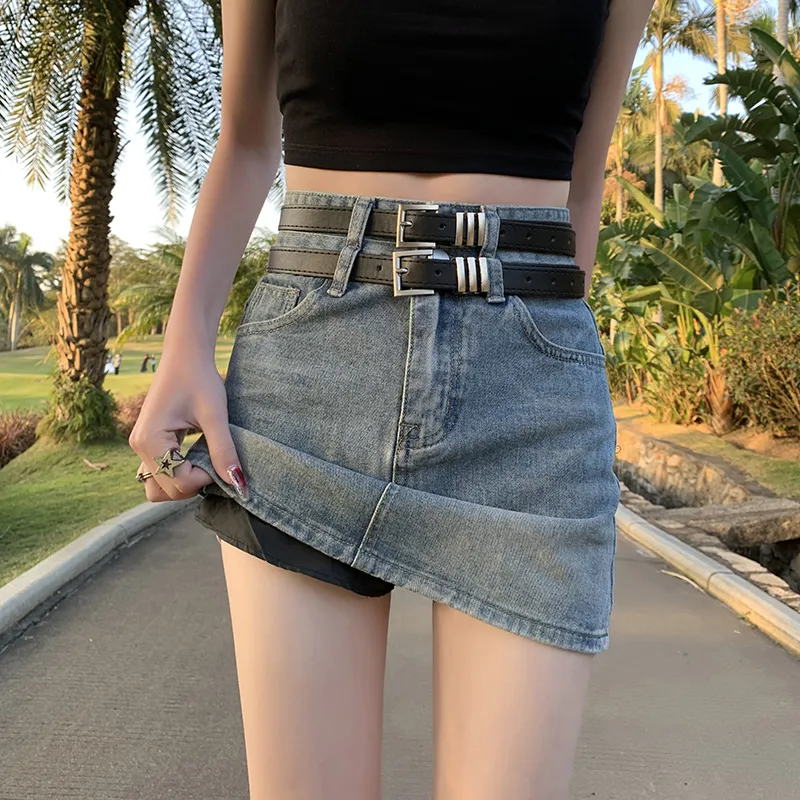 FOREVER 21 Denim Short Skirts Women's Vintage Blue-3