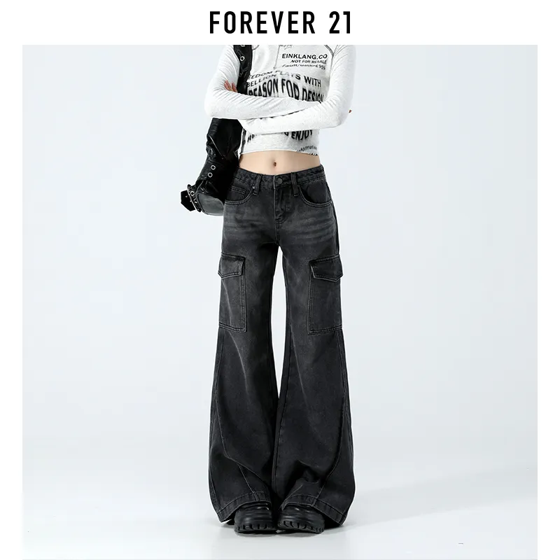 FOREVER 21 Jeans Women's Black Gray-9