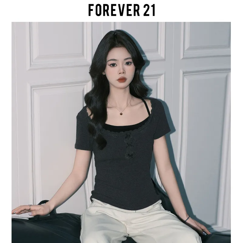 FOREVER 21 T Shirt Women's Dark Gray-6