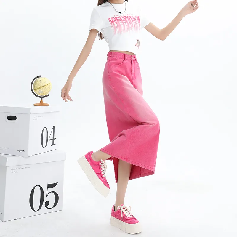 FOREVER 21 Denim Long Skirt Women's-17