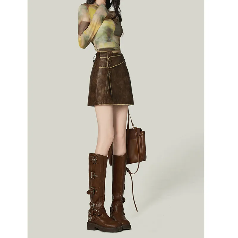 FOREVER 21 Leather Short Skirts Women's-6