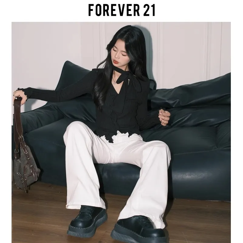 FOREVER 21 Jeans Women's White-3