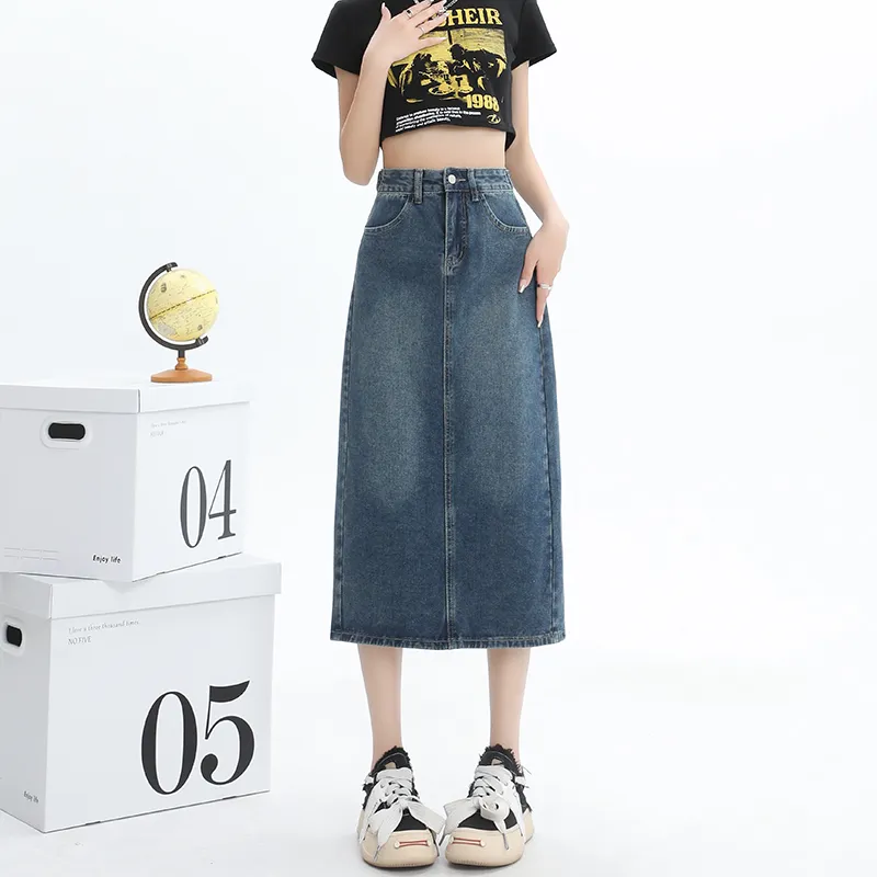 FOREVER 21 Denim Long Skirt Women's-12