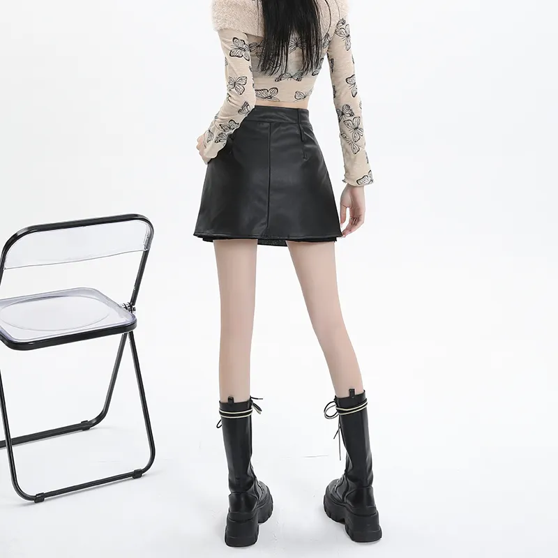 FOREVER 21 Leather Short Skirts Women's-1