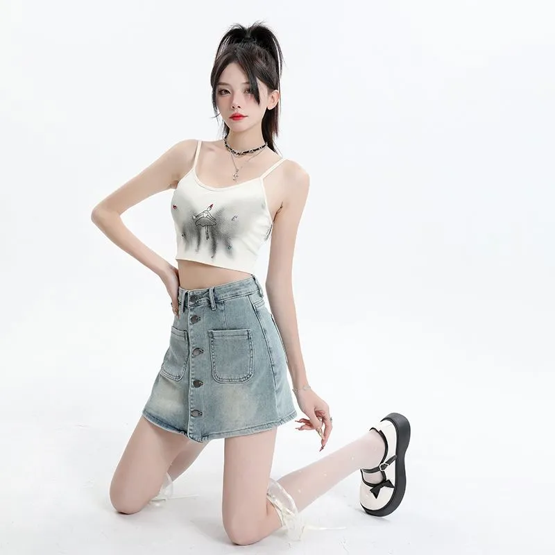 FOREVER 21 Denim Short Skirts Women's Light Blue-4