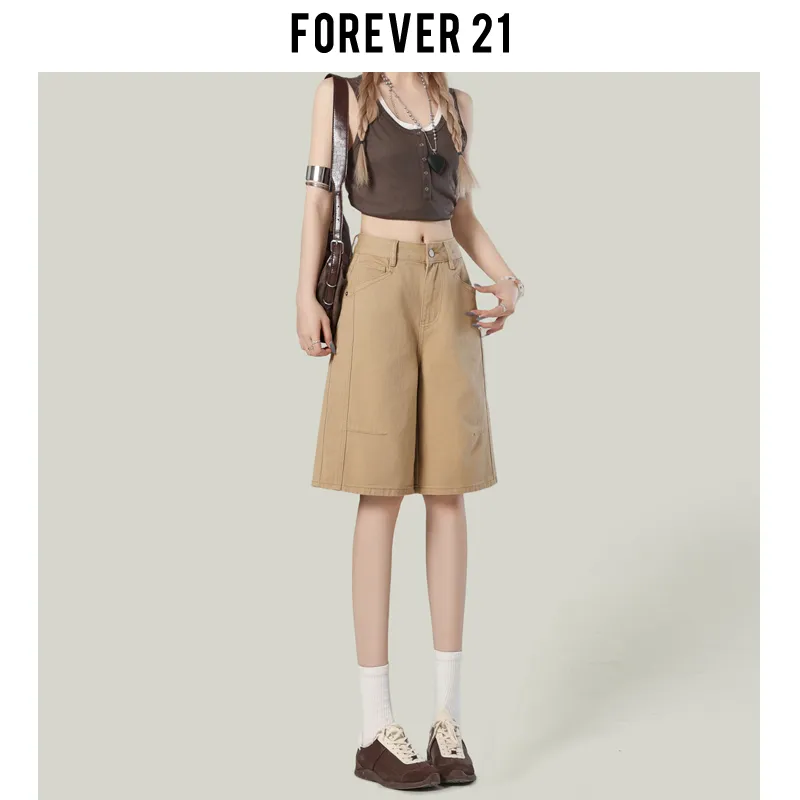 FOREVER 21 Denim Shorts Women's Khaki-3
