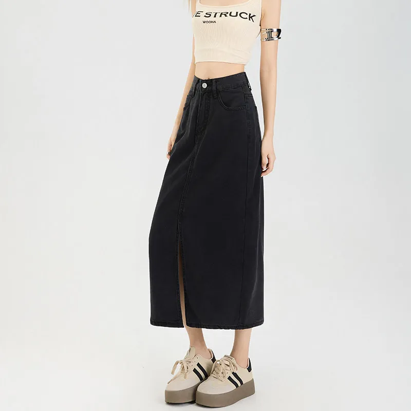 FOREVER 21 Denim Long Skirt Women's-3