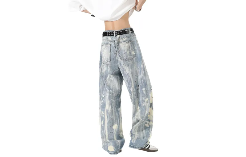 FOREVER 21 Jeans Unisex Blue With White Lettering-1