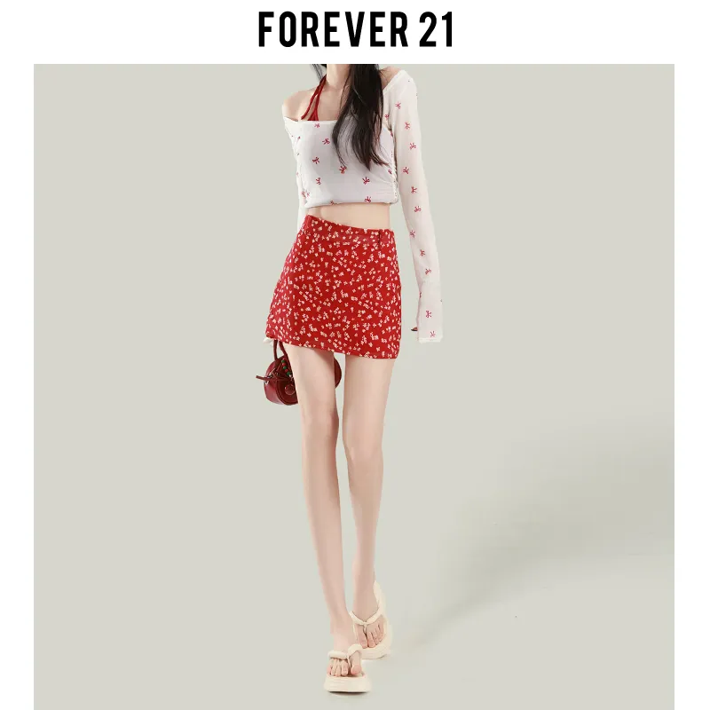 FOREVER 21 Casual Short Skirts Women's Red-3