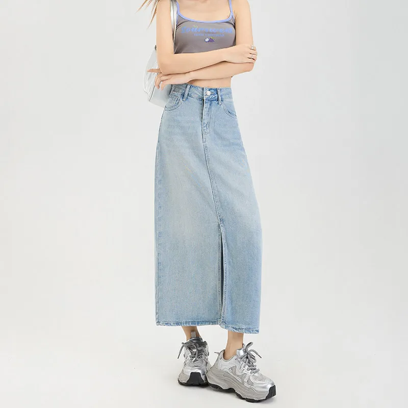 FOREVER 21 Denim Long Skirt Women's-6