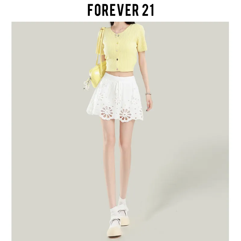 FOREVER 21 Casual Short Skirts Women's White-3