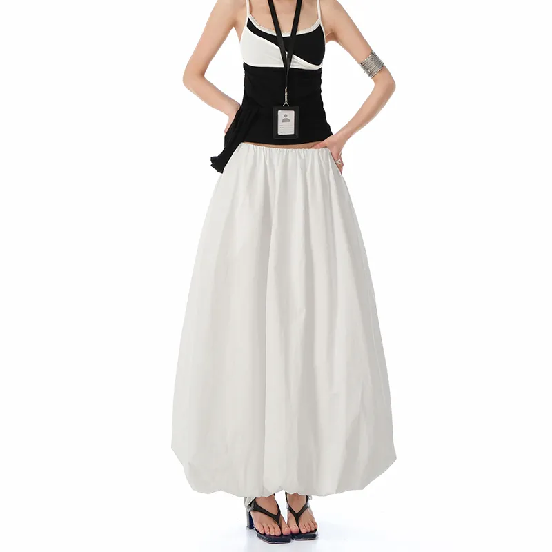FOREVER 21 Casual Long Skirt Women's White-5