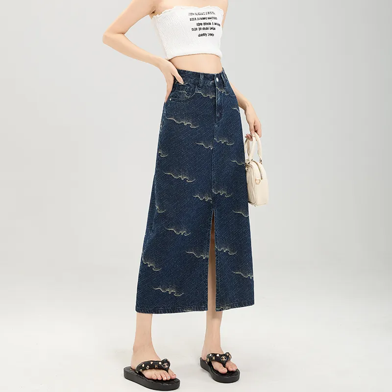 FOREVER 21 Denim Long Skirt Women's-4