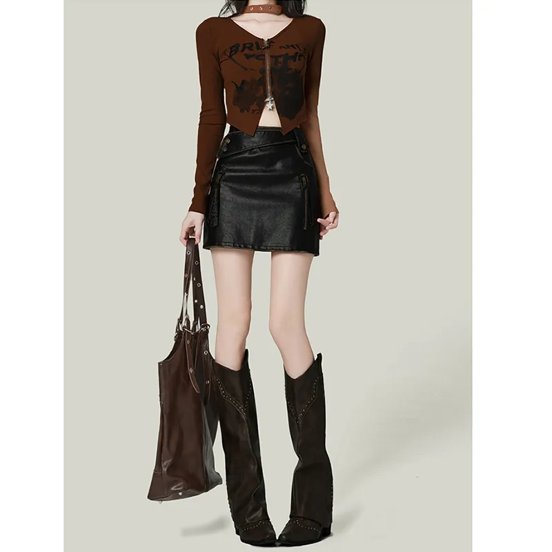 FOREVER 21 Leather Short Skirts Women's-2