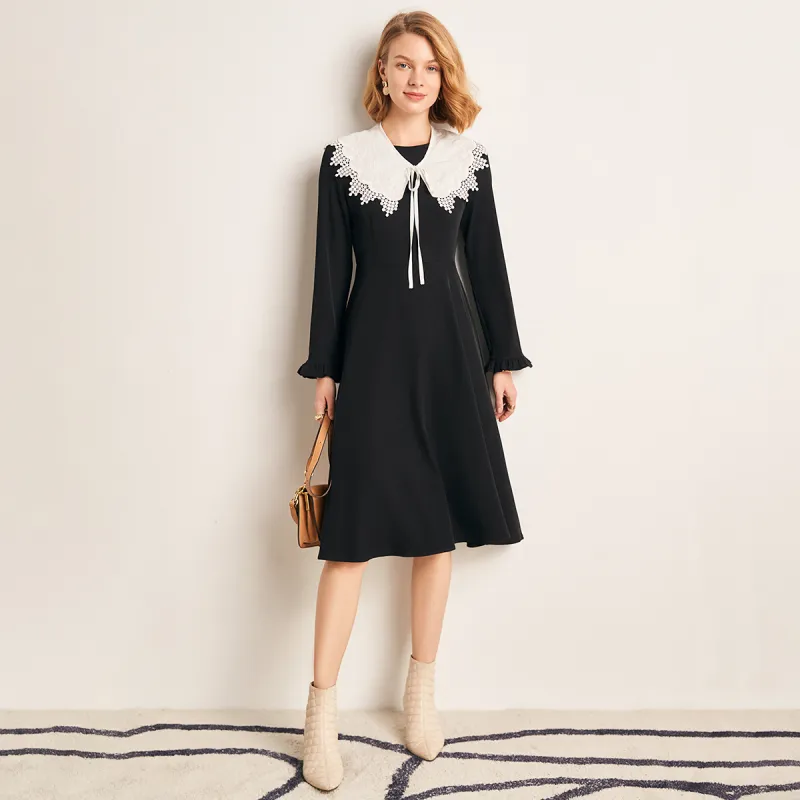 FOREVER 21 Long Sleeved Dress Women's Black-6