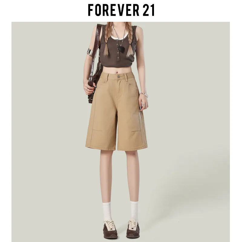 FOREVER 21 Denim Shorts Women's Khaki-2