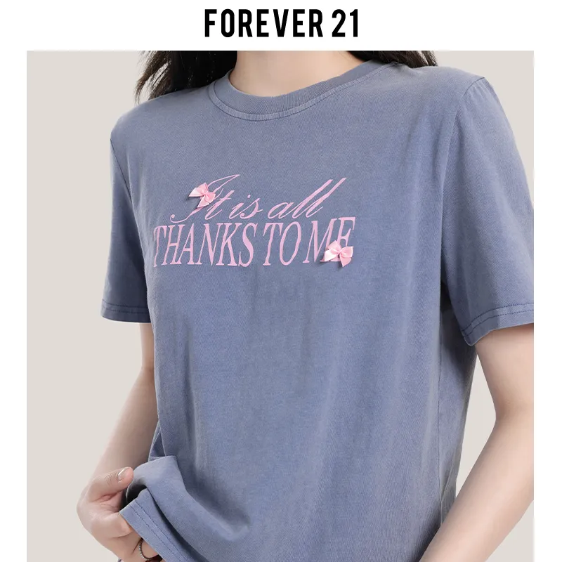 FOREVER 21 T Shirt Women's Blue-5