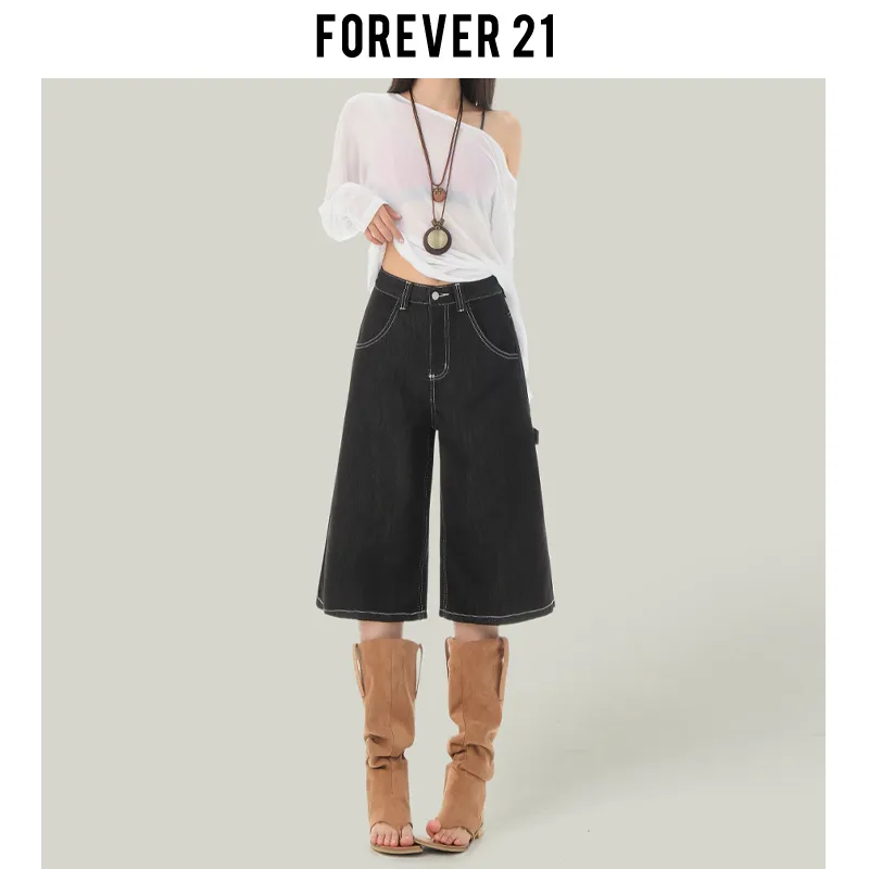 FOREVER 21 Denim Shorts Women's Black Gold-4