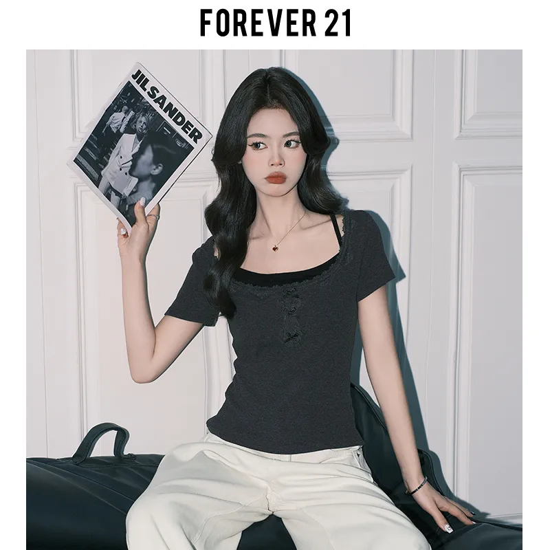 FOREVER 21 T Shirt Women's Dark Gray-7