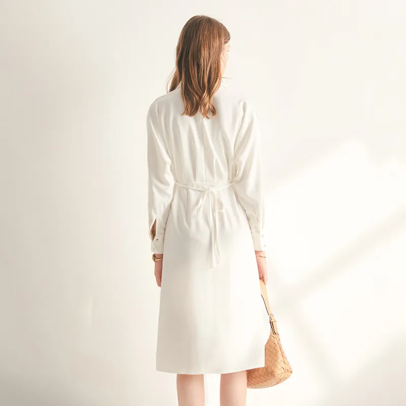 FOREVER 21 Long Sleeved Dress Women's White-1