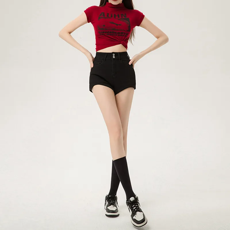 FOREVER 21 Denim Shorts Women's Black-3
