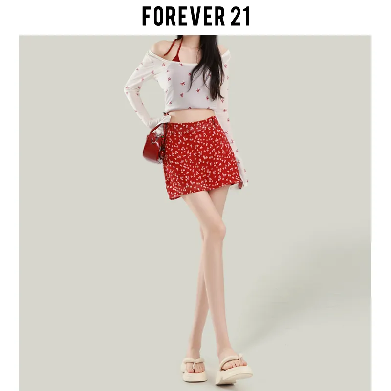 FOREVER 21 Casual Short Skirts Women's Red-2
