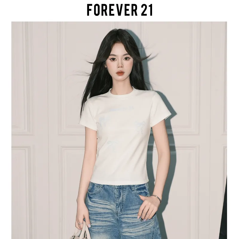 FOREVER 21 T Shirt Women's White-2