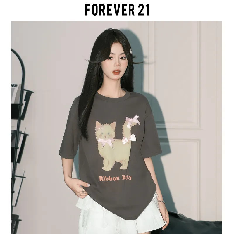 FOREVER 21 T Shirts Women's Gray-3
