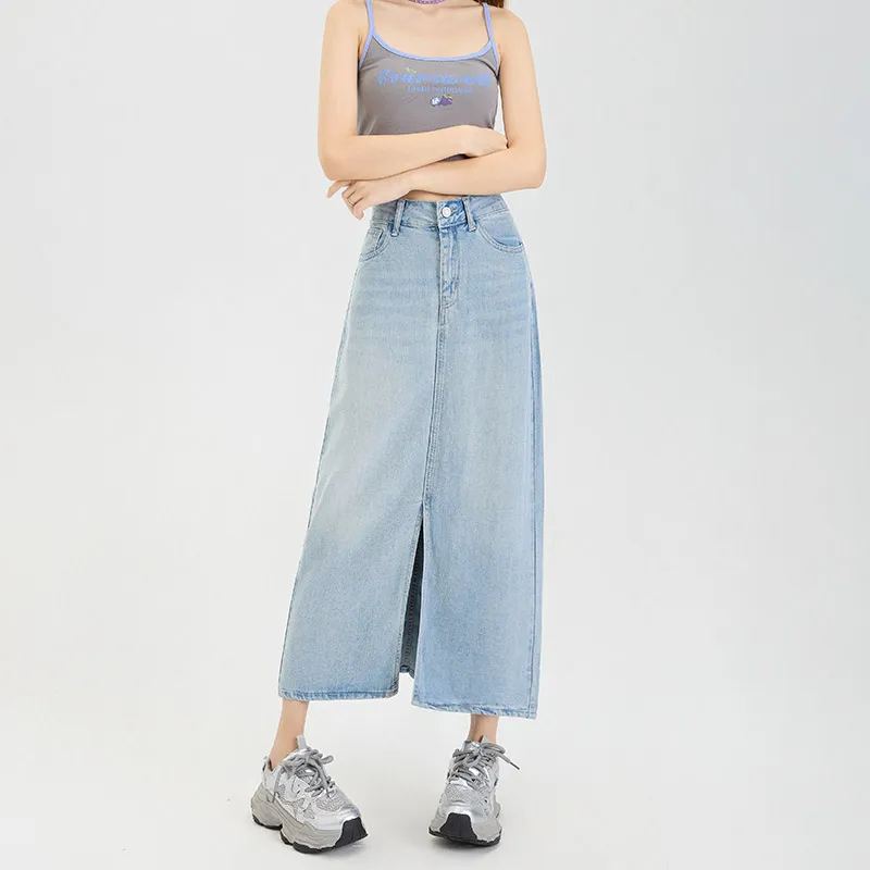 FOREVER 21 Denim Long Skirt Women's-5